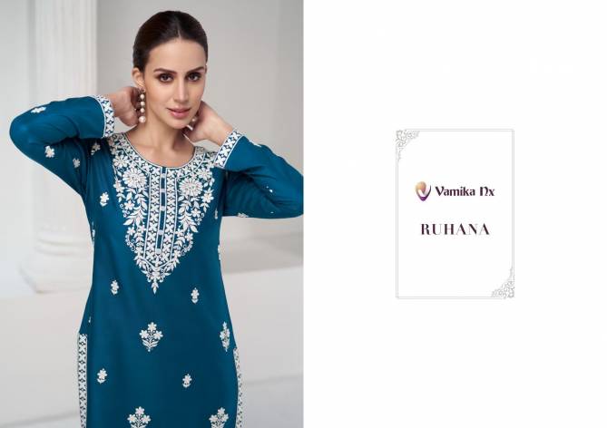 Ruhana By Vamika Nx Rayon Designer Tunic Short Kurtis Wholesale Shop In Surat